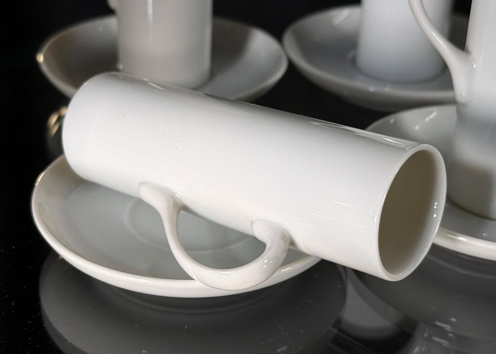 LaGardo Tackett for Schmid Porcelain Demitasse Espresso Cups and Saucers, 1960s - Set of 6 - 4