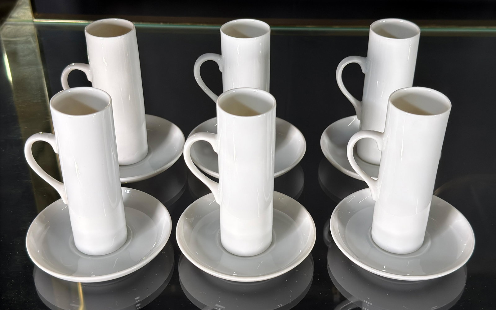 LaGardo Tackett for Schmid Porcelain Demitasse Espresso Cups and Saucers, 1960s - Set of 6 - 5