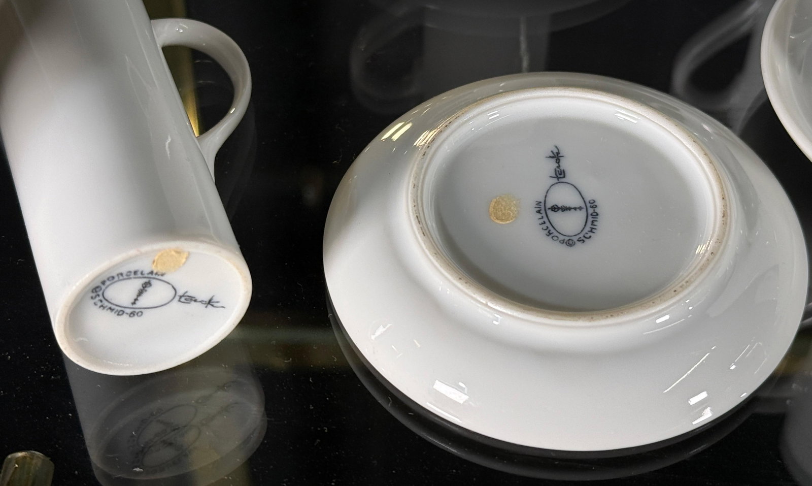 LaGardo Tackett for Schmid Porcelain Demitasse Espresso Cups and Saucers, 1960s - Set of 6 - 6