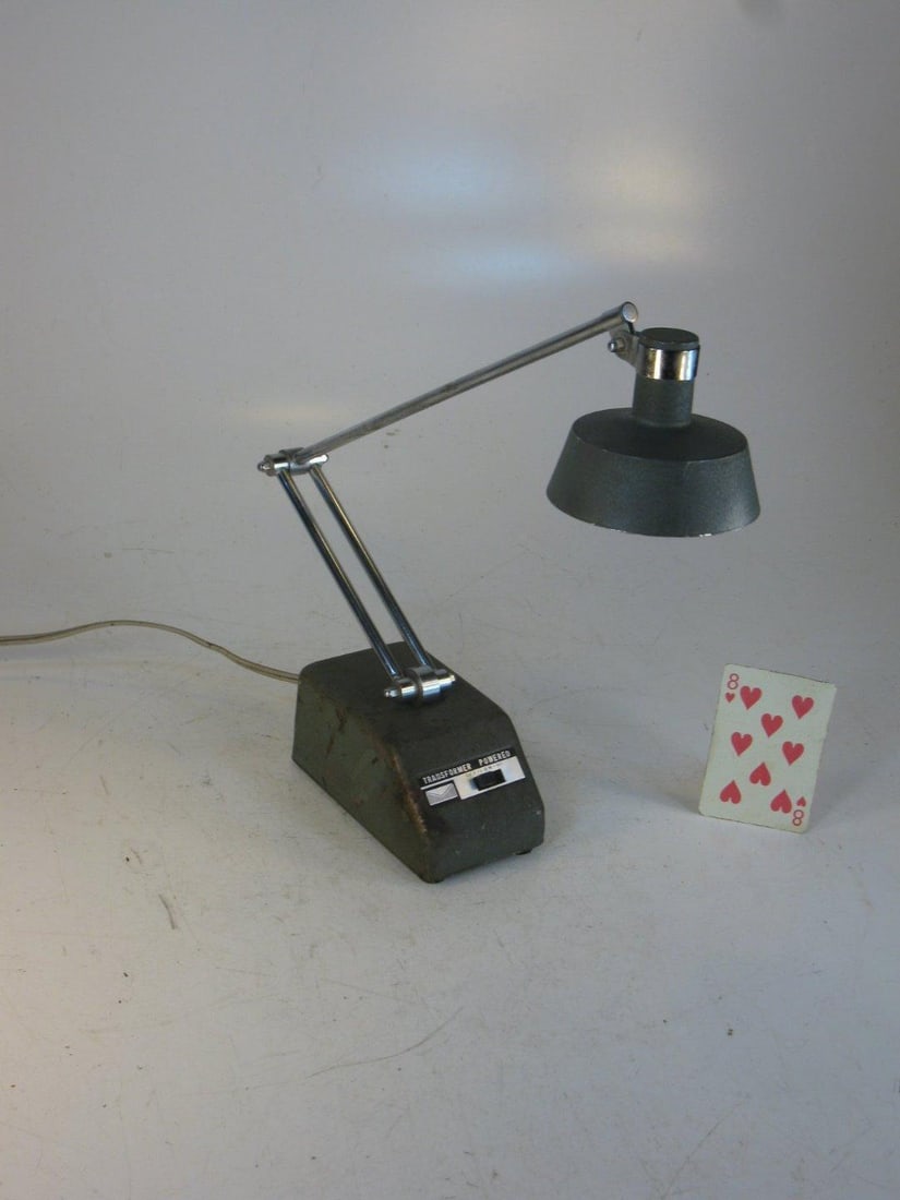 Mid 20th Century Drafting Desk Lamp Vintage Steampunk Small Working - 7