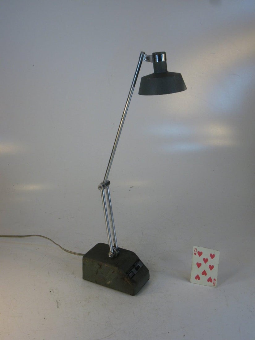 Mid 20th Century Drafting Desk Lamp Vintage Steampunk Small Working - 8