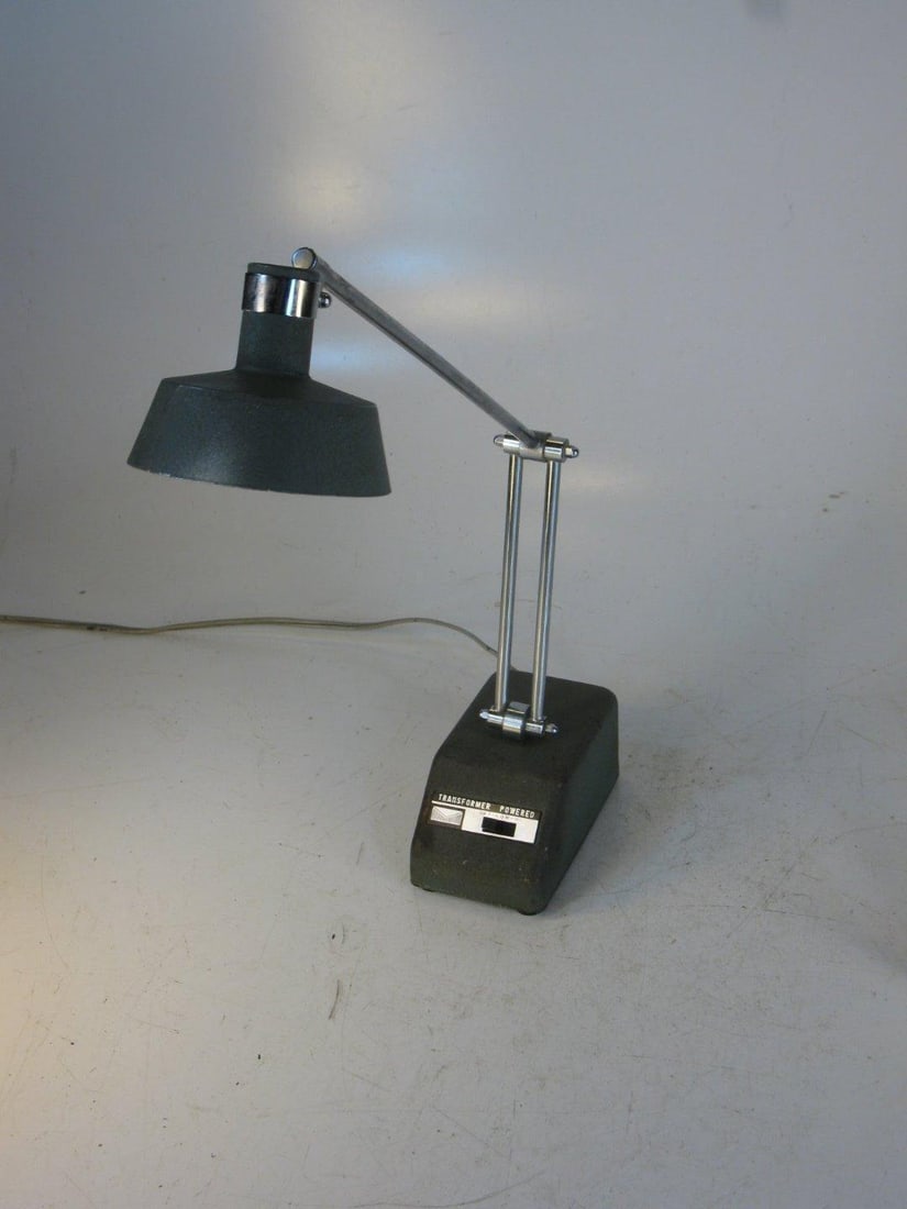 Mid 20th Century Drafting Desk Lamp Vintage Steampunk Small Working - 9