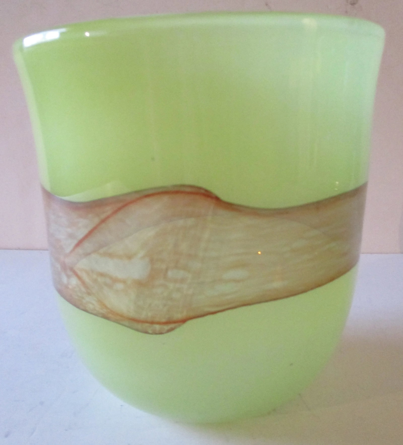 Cyan Design Large Celadon Green With Hand Applied Amber Stripe Vase - 2