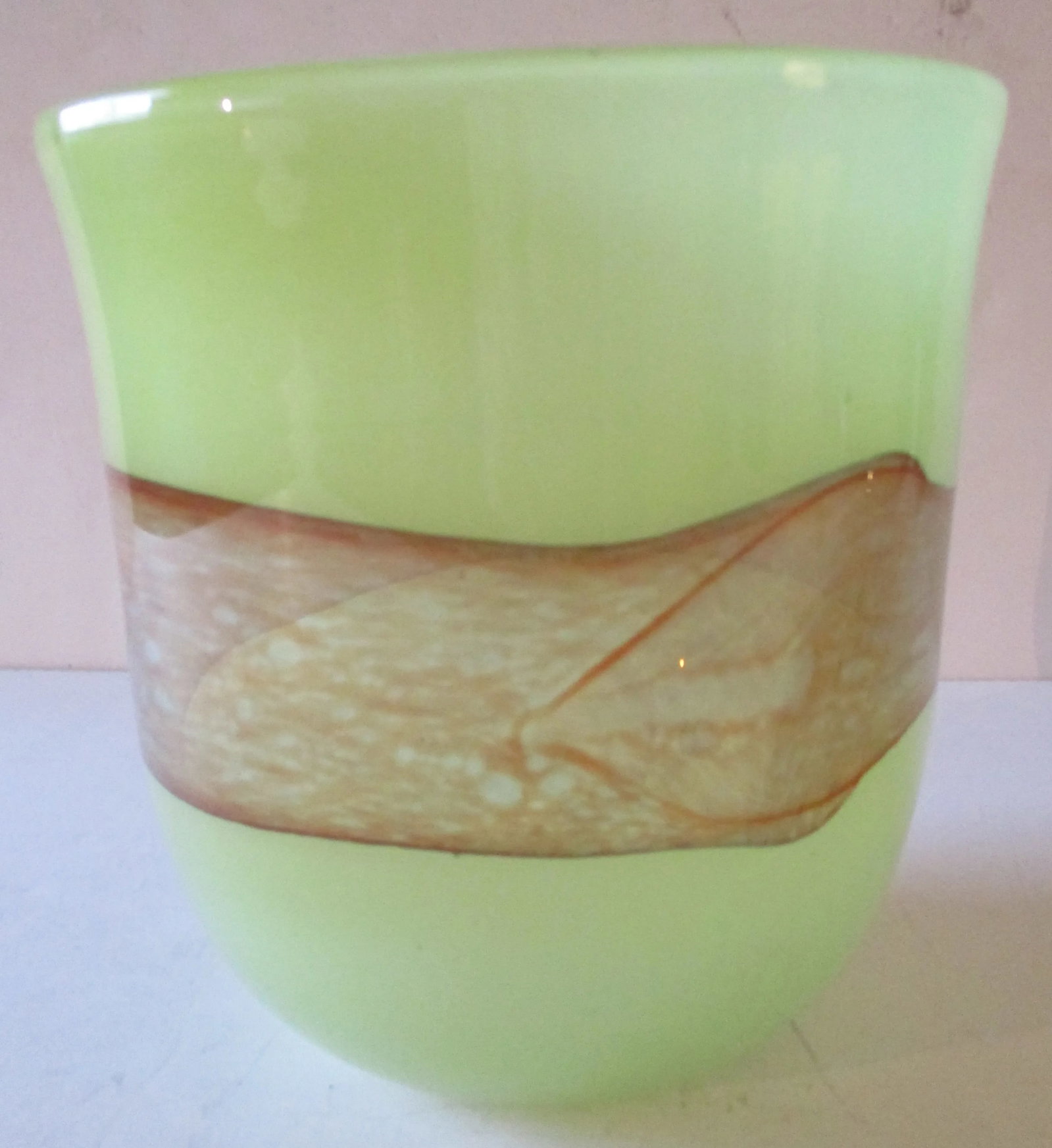 Cyan Design Large Celadon Green With Hand Applied Amber Stripe Vase - 3