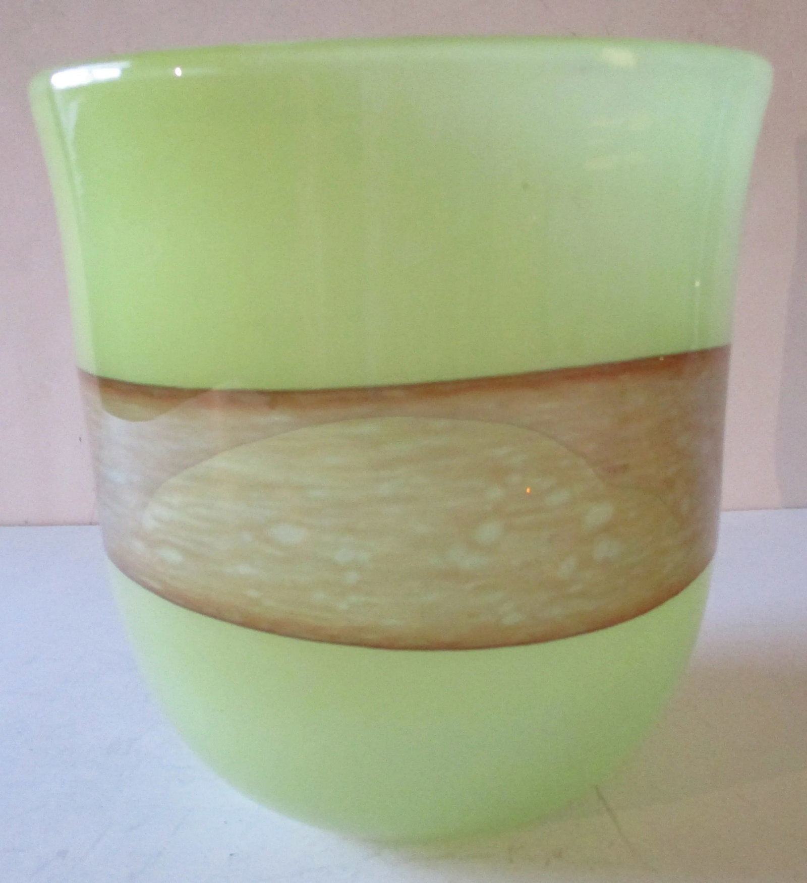 Cyan Design Large Celadon Green With Hand Applied Amber Stripe Vase - 5