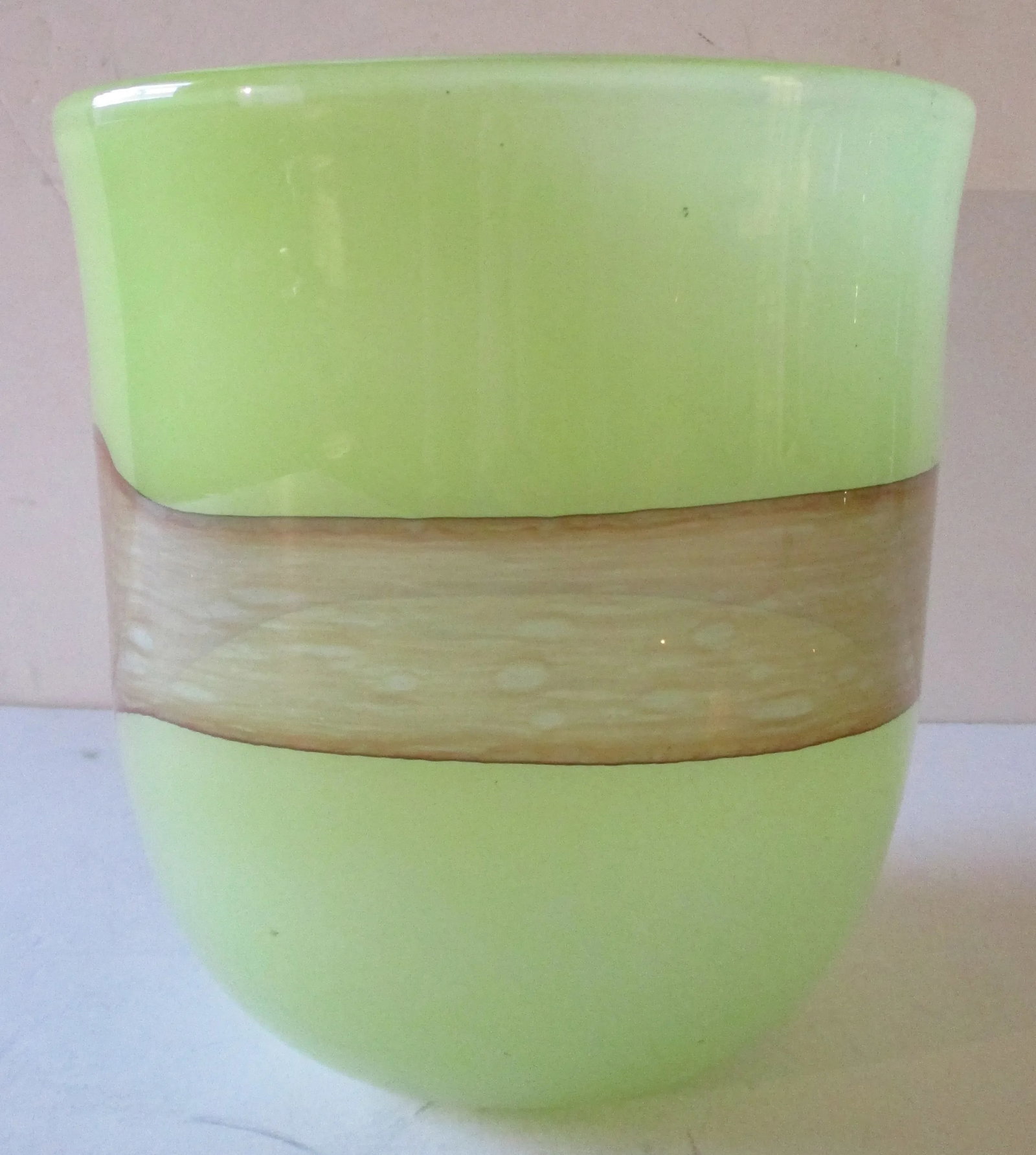Cyan Design Large Celadon Green With Hand Applied Amber Stripe Vase - 8