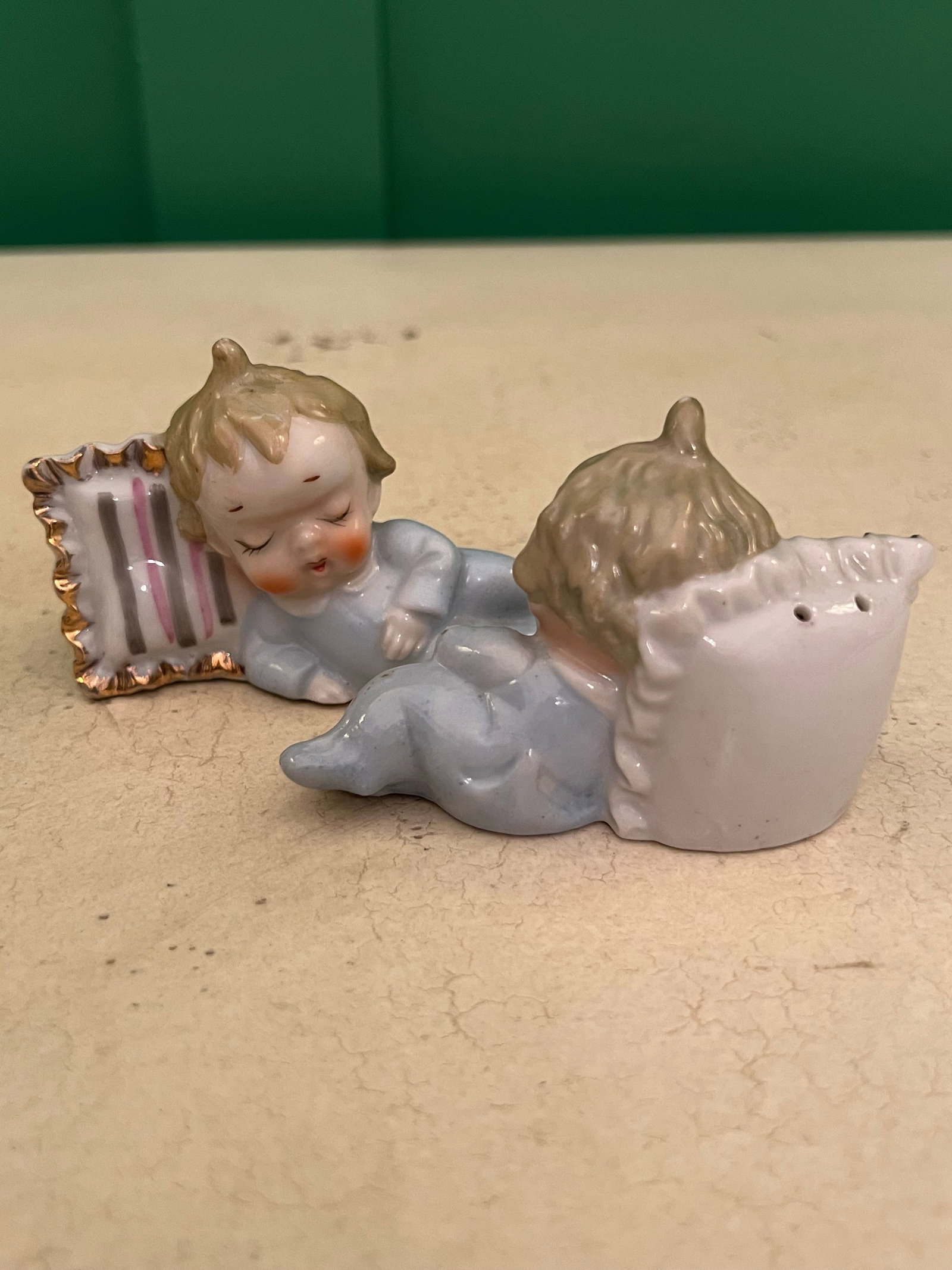 Antique Sleeping Baby Salt and Pepper Shakers - 3