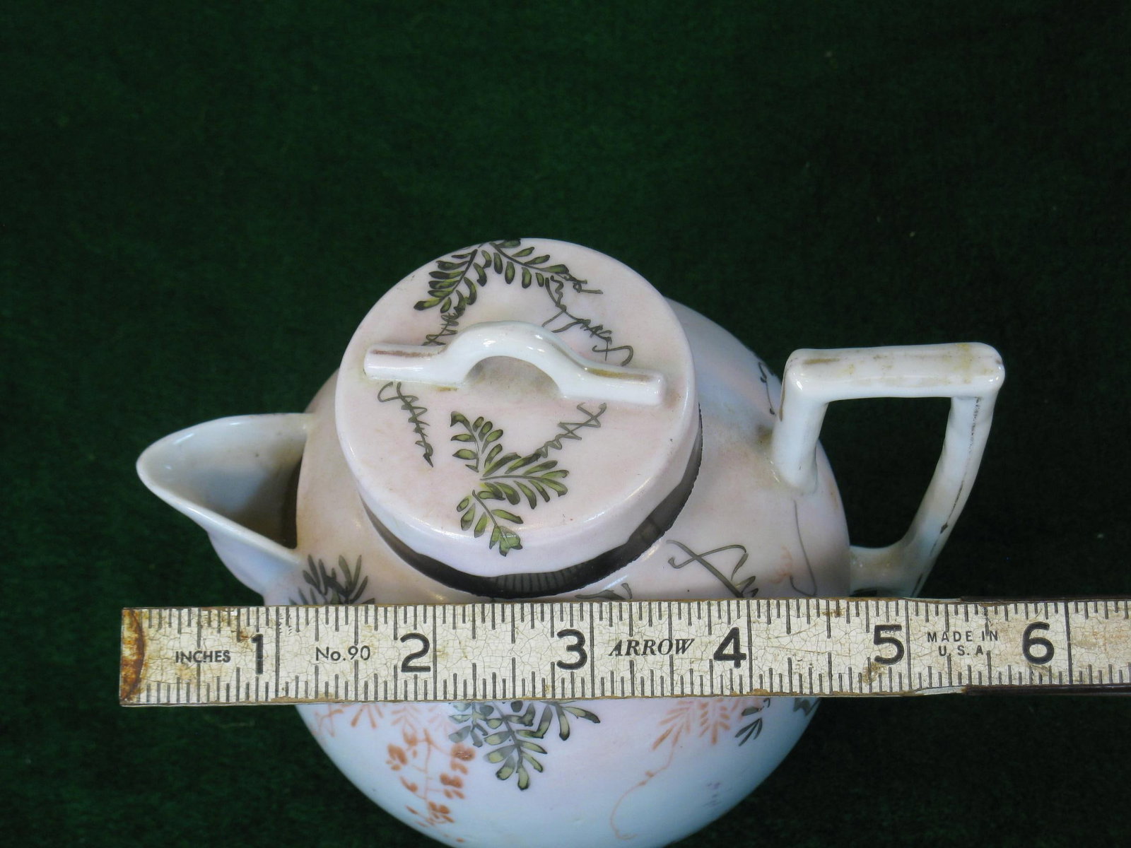 Mid 19th Century Satsuma Teapot Hand-Painted Vines & Blossoms Square Handle Japanese Meiji Period Si - 16