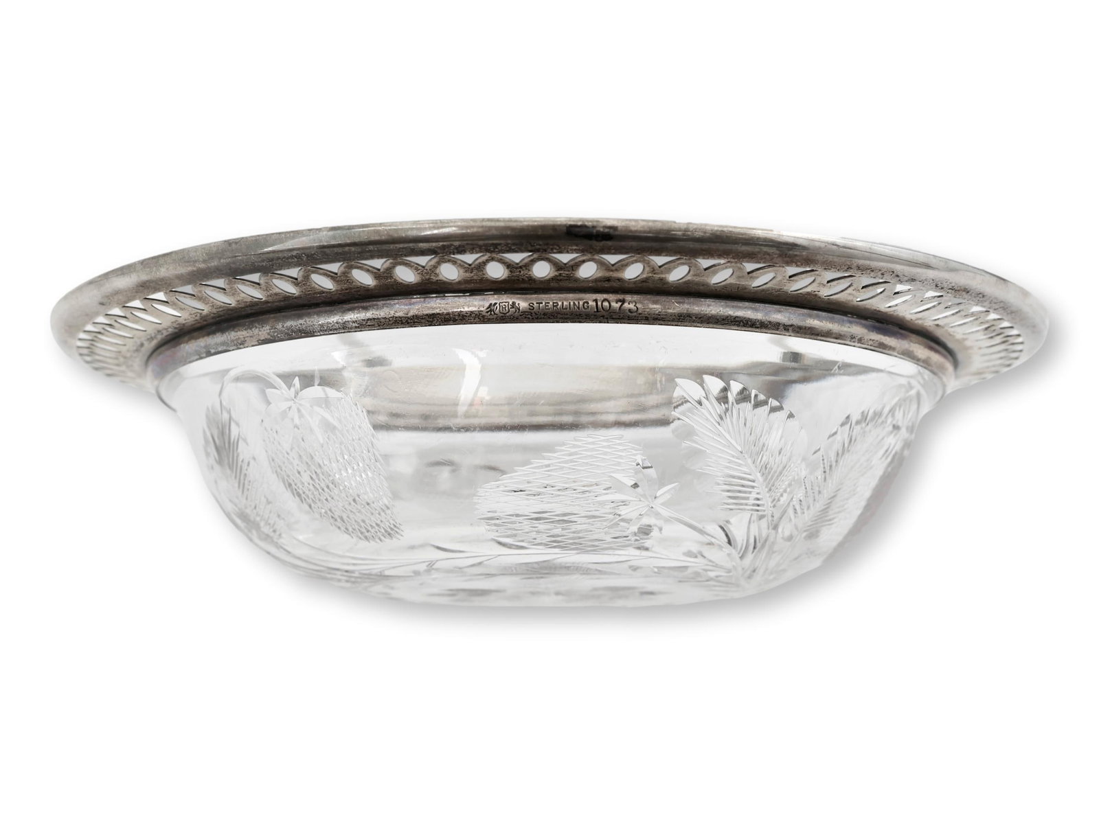 Early 20th Century Set of Six American Crystal Dessert Bowls With Sterling Silver Rims - 3