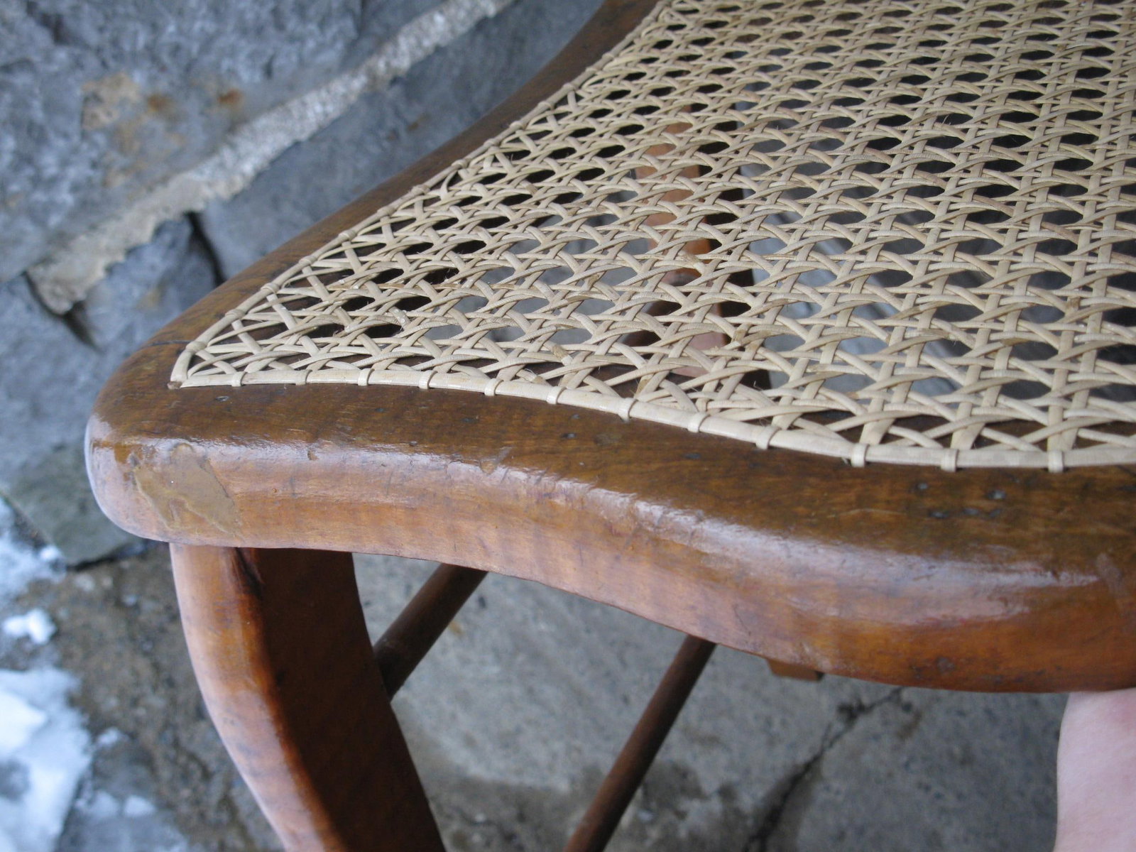 Antique Side Chair New Cane Seat Elegant Tiger & Bullseye Maple Cottage Bedroom - 16