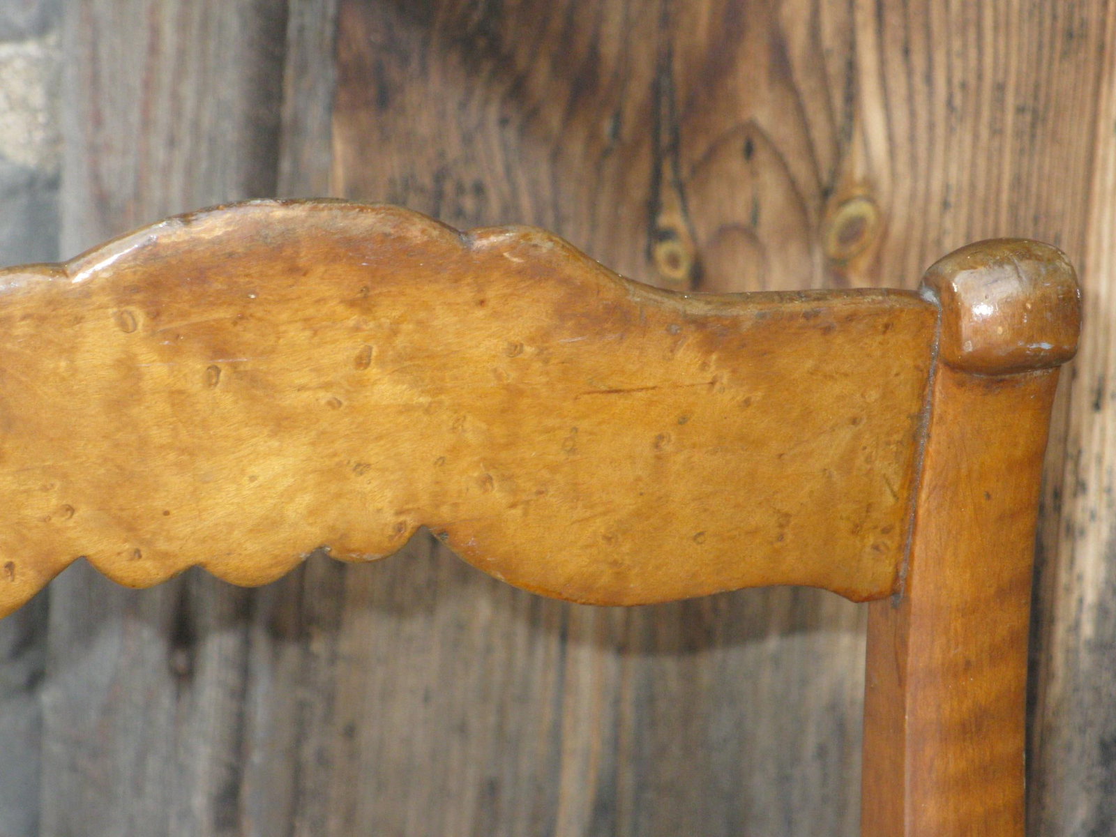 Antique Side Chair New Cane Seat Elegant Tiger & Bullseye Maple Cottage Bedroom - 9