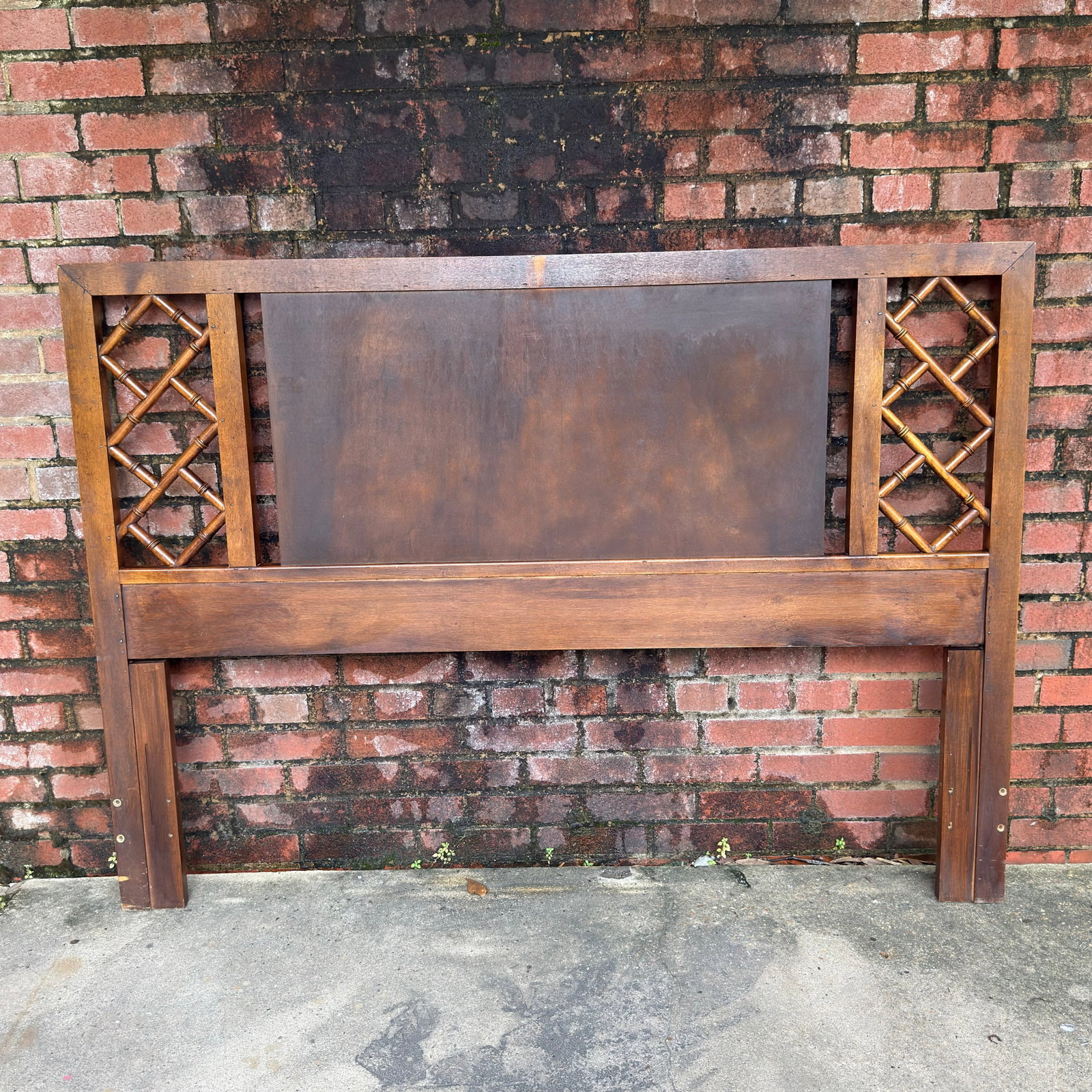 Mid-Century Palm Beach Regency Faux Bamboo and Cane Queen Headboard Attributed to Dixie - Tahiti Col - 16
