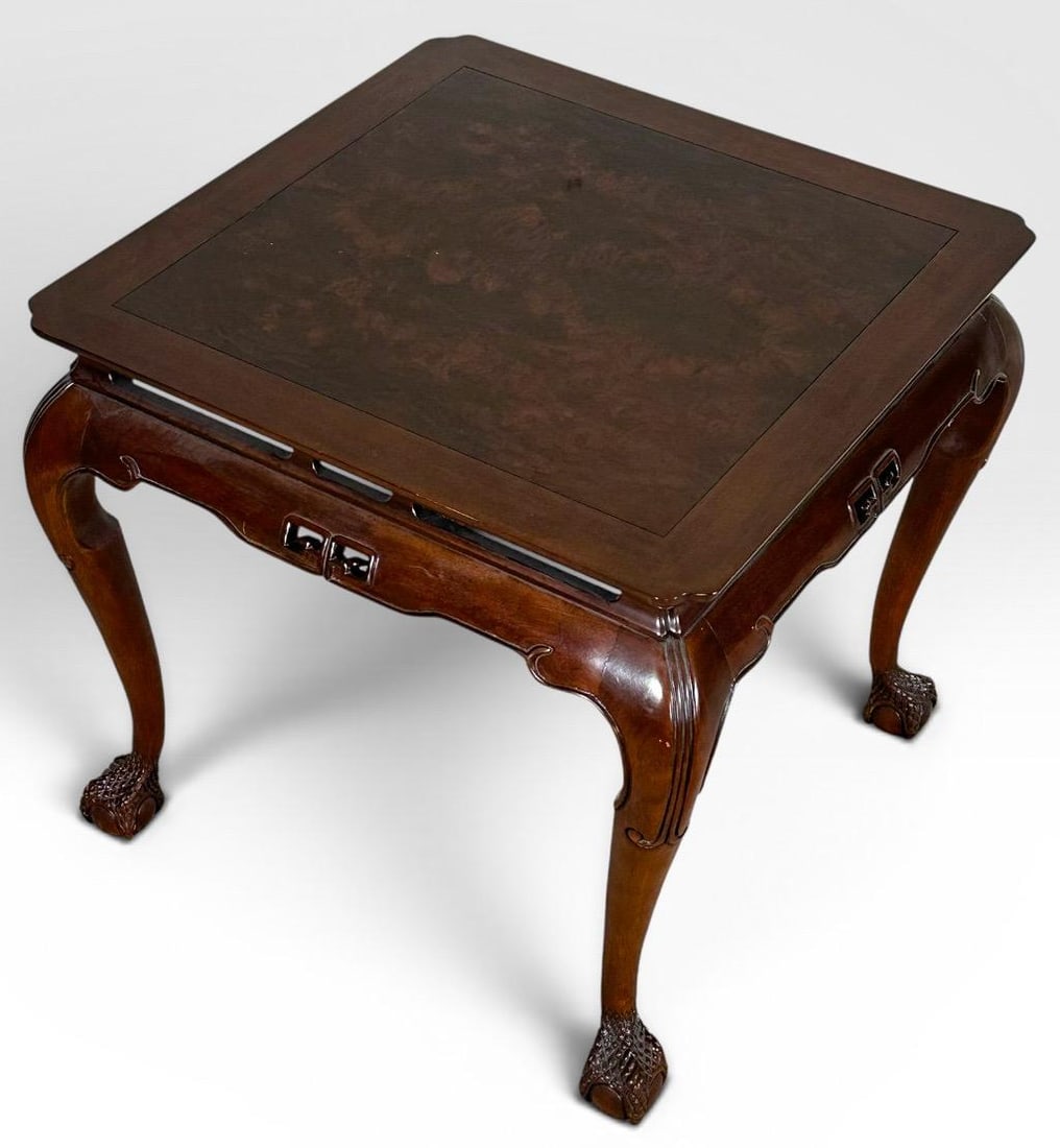 Vintage Drexel Heritage Ming Treasure Burlwood Asian Modern Side Table - 2