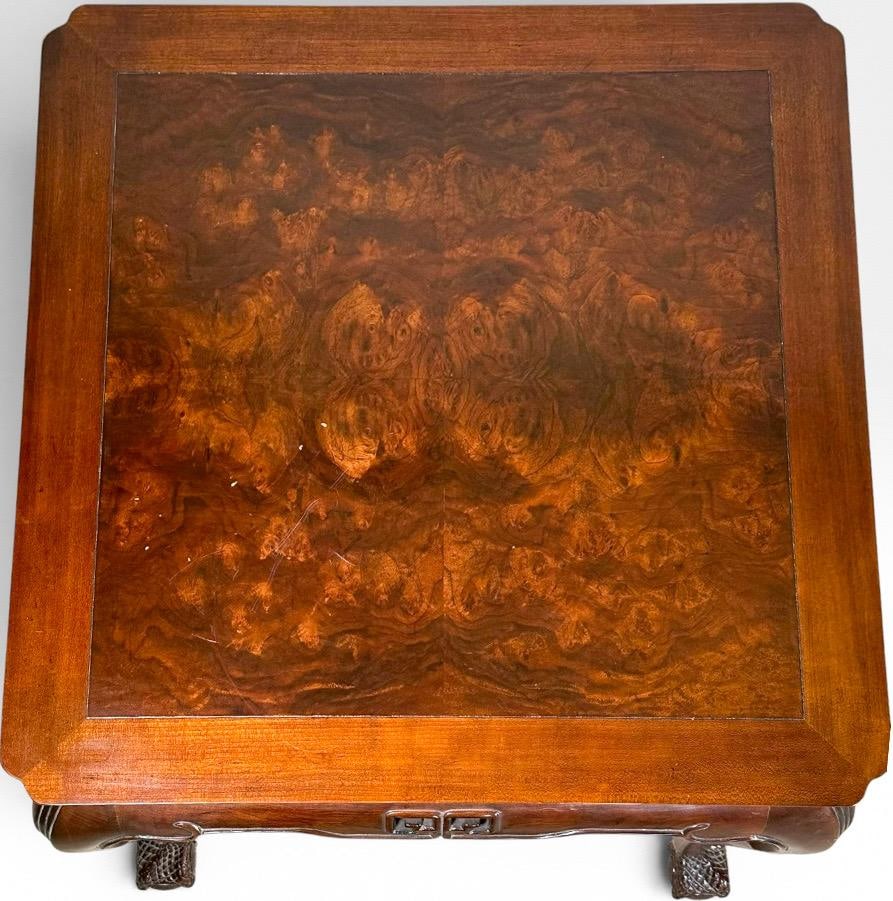 Vintage Drexel Heritage Ming Treasure Burlwood Asian Modern Side Table - 4