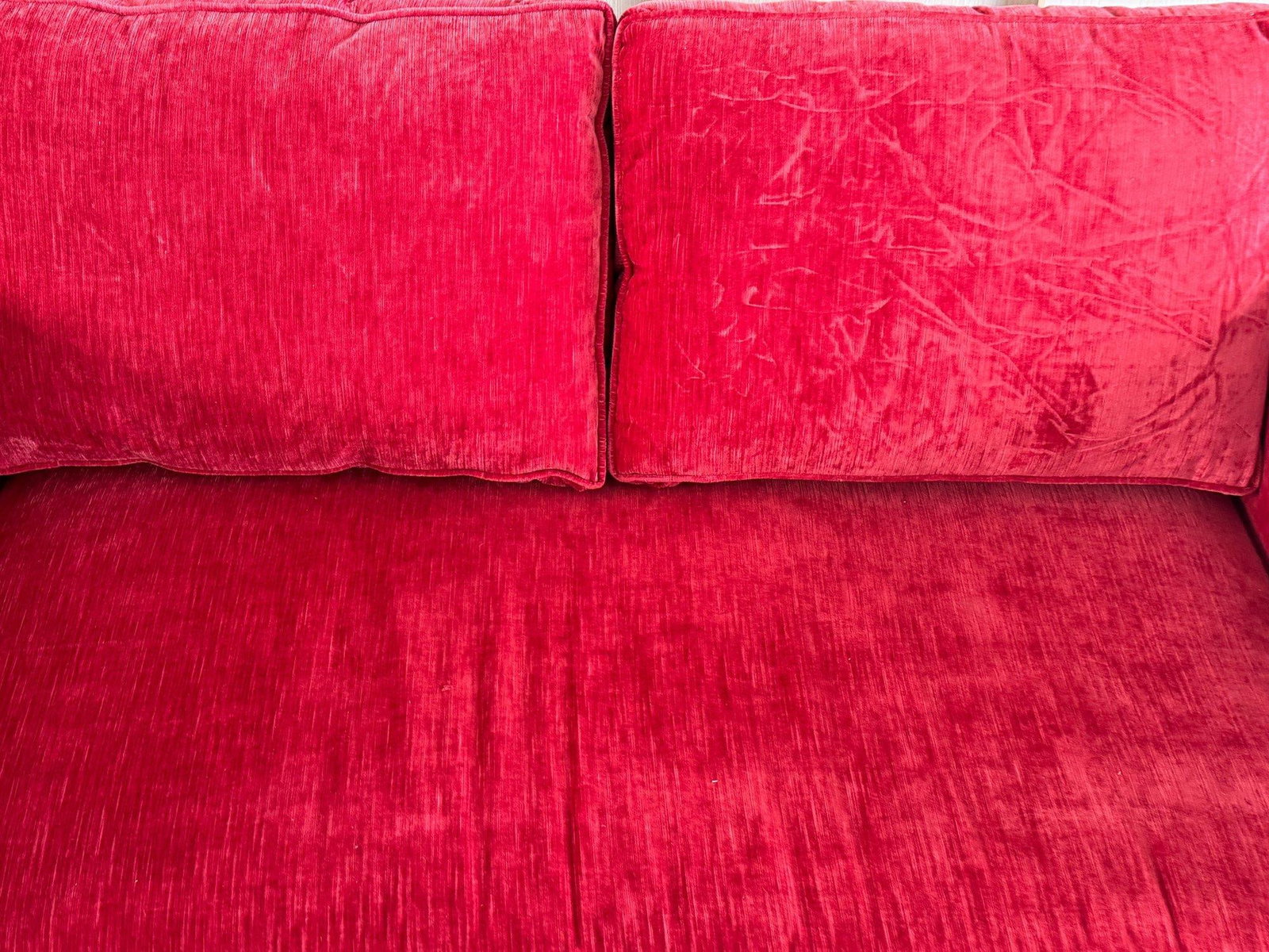 Kristin Drohan Collection Red Velvet Love Seat With Embroidered Down-Filled Throw Pillows - 6