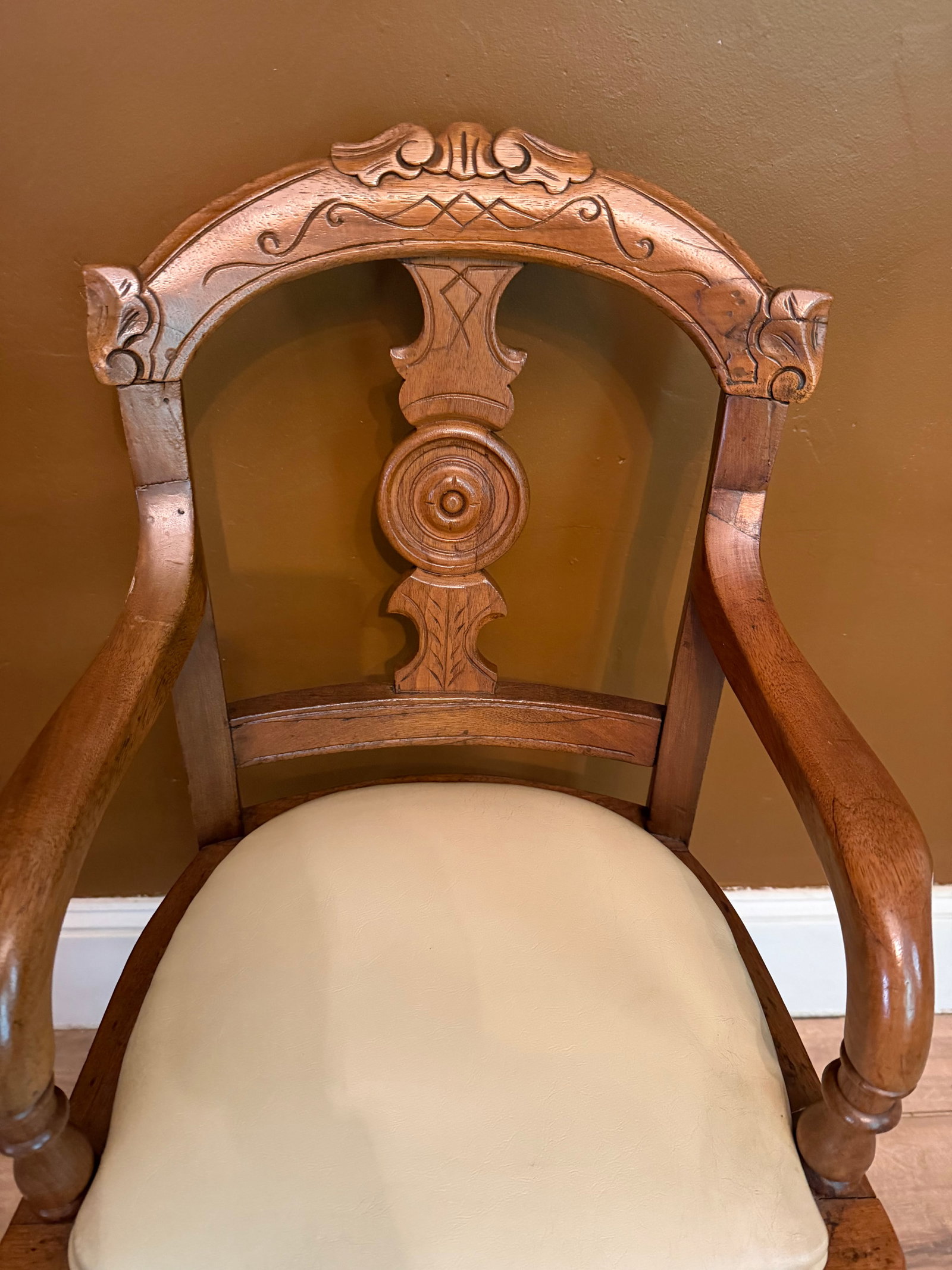 Antique Eastlake Victorian Style Carved Walnut Youth Chair - 3