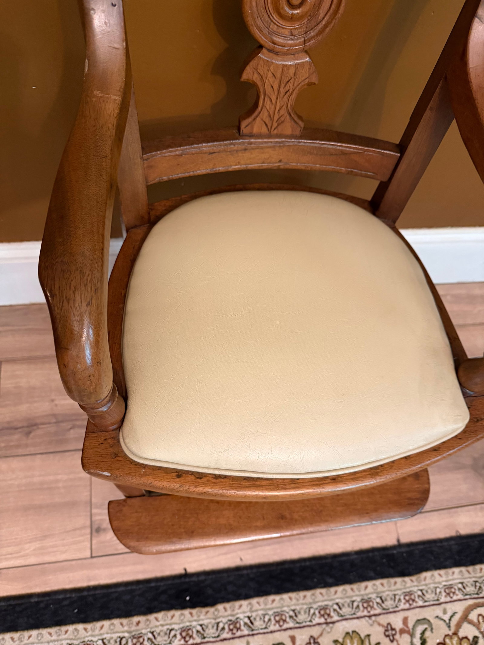 Antique Eastlake Victorian Style Carved Walnut Youth Chair - 5