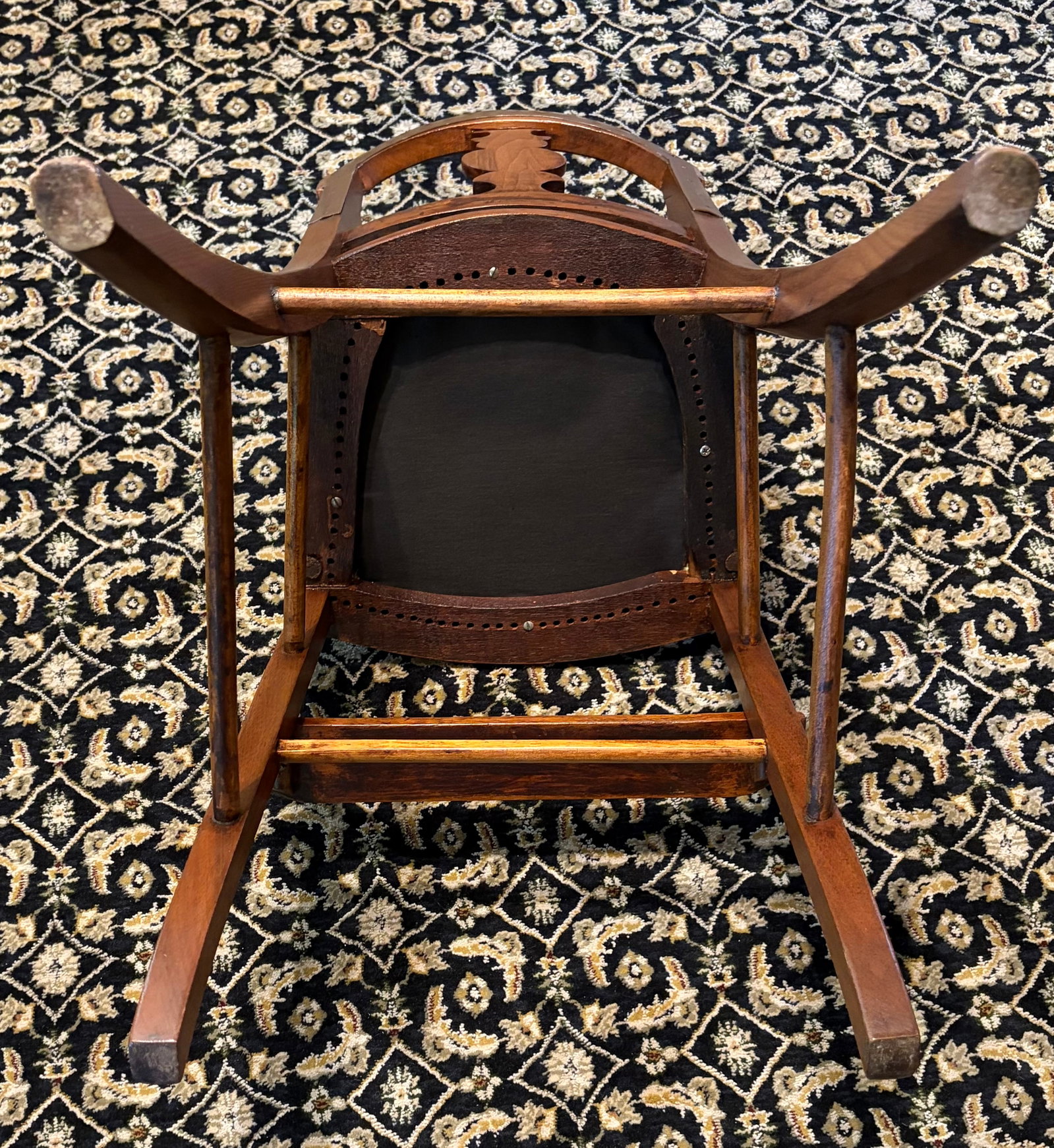 Antique Eastlake Victorian Style Carved Walnut Youth Chair - 9