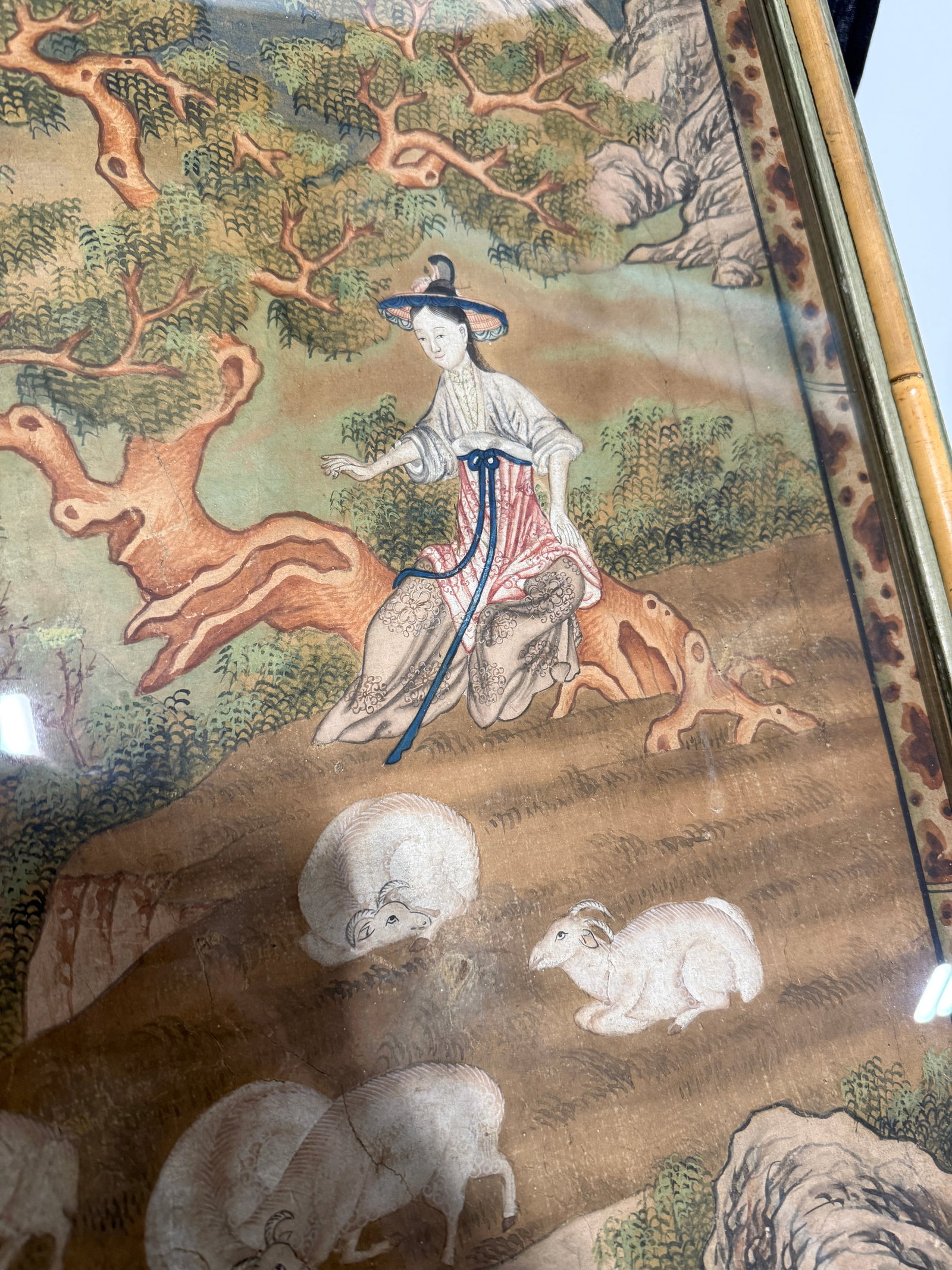 18th Century, Chinese Export Qing Pith Painting of Court Ladies *Stair & Co* - 3