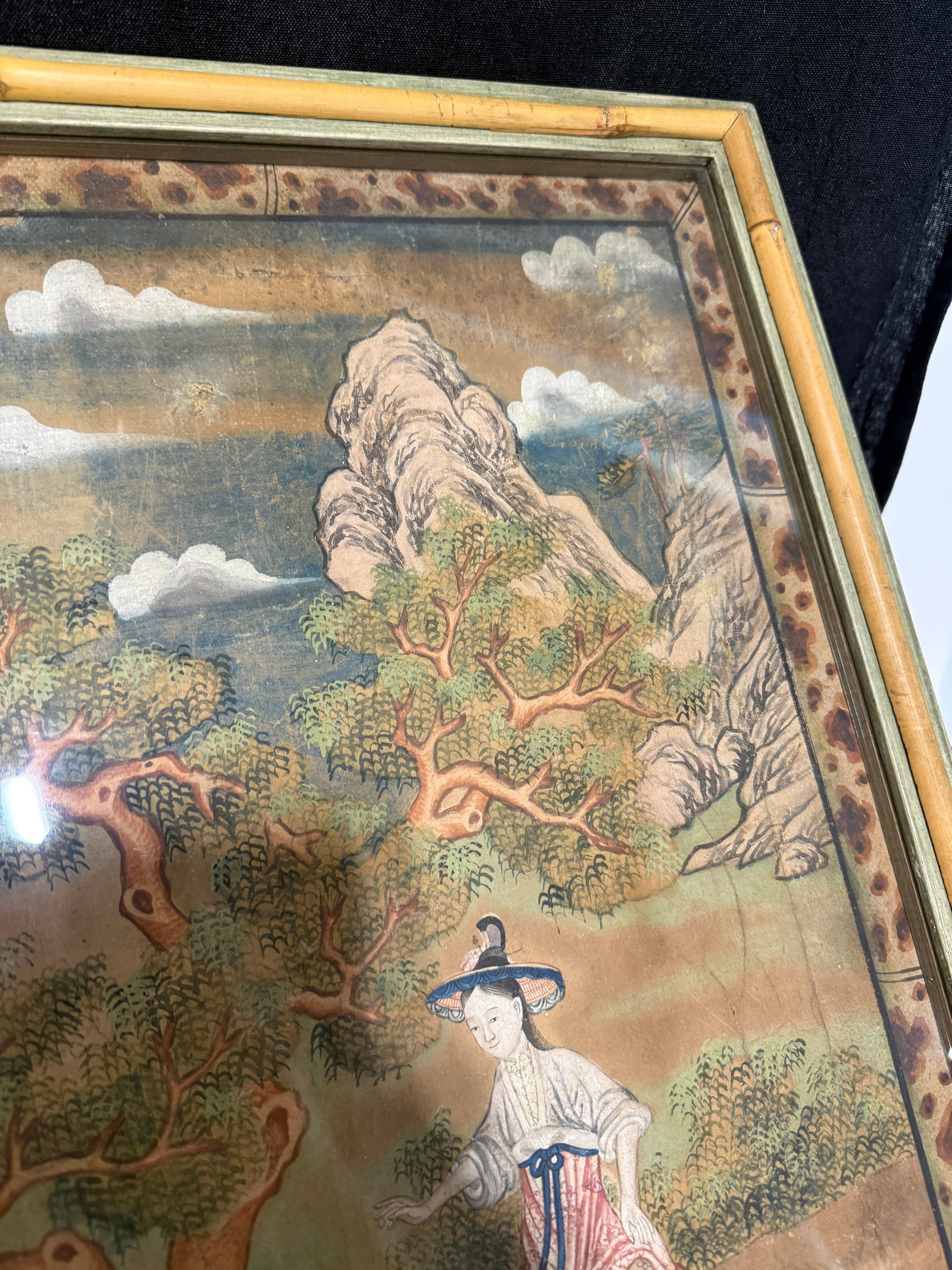 18th Century, Chinese Export Qing Pith Painting of Court Ladies *Stair & Co* - 4