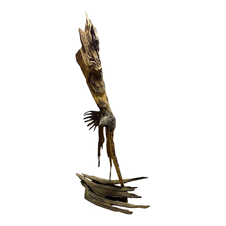 Late 20th Century Monumental Lubomir Tomaszewski Signed Wood and Copper Bird Sculpture Seven Feet Ta: Monumental Lubomir Tomaszewski Signed Wood And Copper Bird Sculpture Seven Feet Tall This museum-quality monumental sculpture is a breathtaking example of the experimental realism pioneered by the