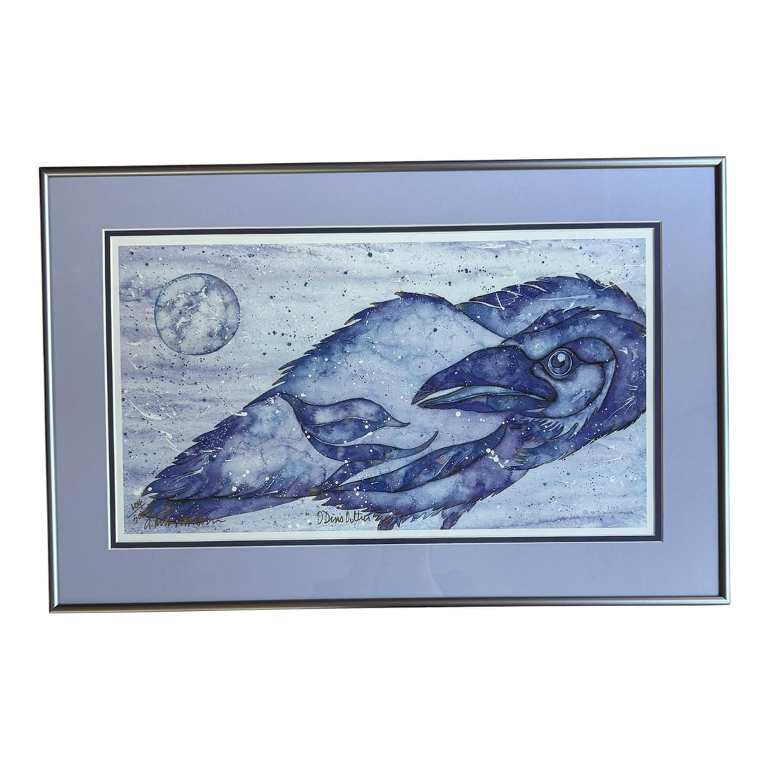 Karla Morreira "Odin's Witness" Signed Limited Edition Raven Art Print - 104/500: Capture the mystical spirit of the Far North with this beautiful, horizontally oriented fine art print titled "Odin's Witness" by acclaimed Alaska-based artist Karla Morreira. This alluring