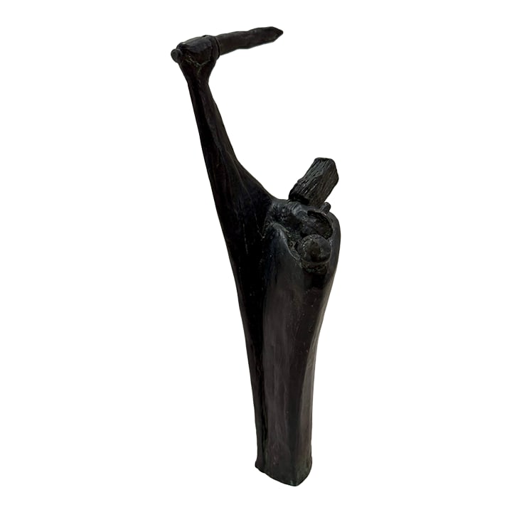1960s Larry Mohr Bronze Abstract Figurative Sculpture Signed From Artist Estate: Original Larry Mohr sculpture in Bronze acquired from the artist's estate. This piece is signed at the bottom. This work shows the artist's modernist approach to form. Measures approximately 11.1/4''