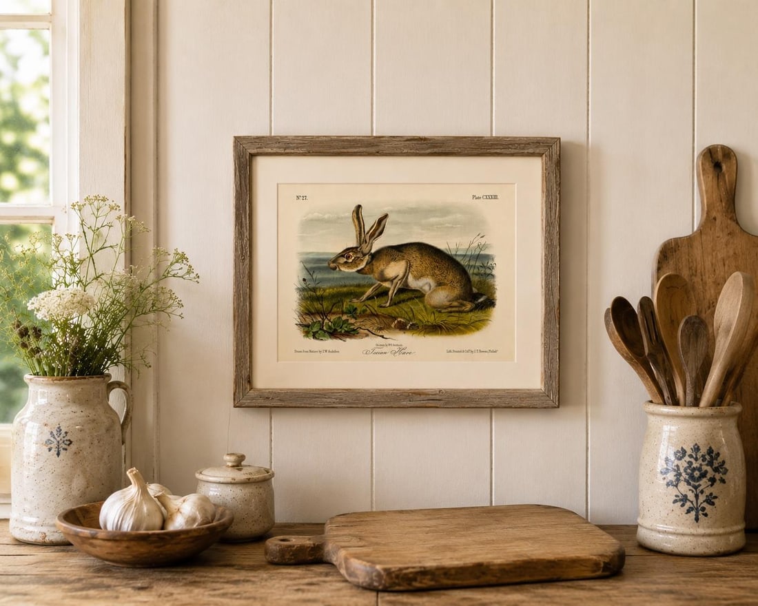 Texan Hare by John James Audubon, 1st Edition Octavo Print, 1842 - 2