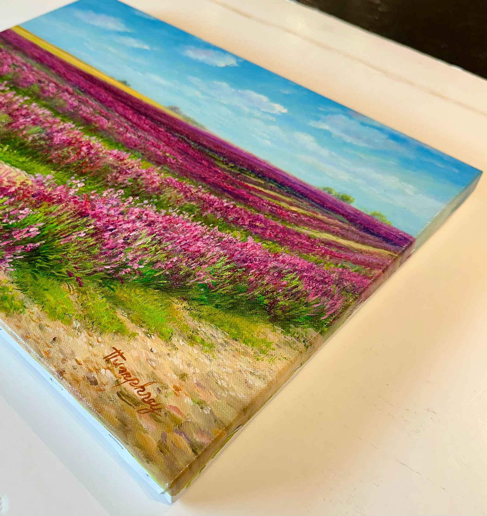 Lavender Field Countryside Landscape Oil Painting on Canvas by Humprey - 4