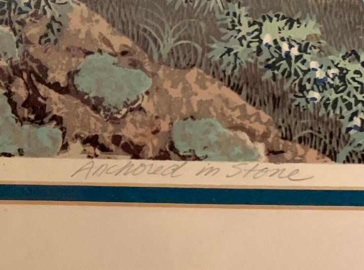 1990s "Anchored in Stone" Lt. Ed. Serigraph by Nw Artist Nancy Spaulding - 3