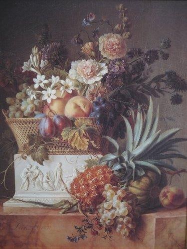 Fruit & Floral Basket Framed Transfer Print - 4
