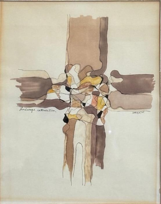 Vintage 1965 Abstract Casein Collage Signed by Sheer - 3