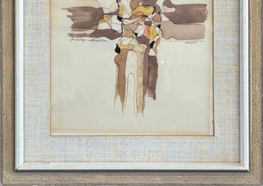 Vintage 1965 Abstract Casein Collage Signed by Sheer - 5