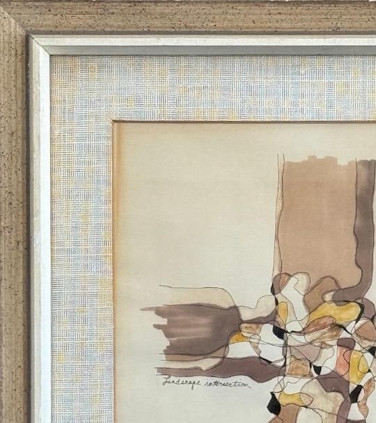 Vintage 1965 Abstract Casein Collage Signed by Sheer - 6