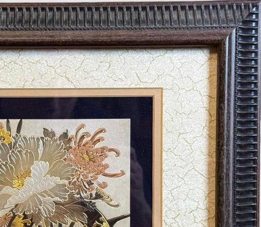 Vintage 20th Century Signed Keigetsu Hanaguruma Chokin Art 24kt Gold and Silver Engraving - 6