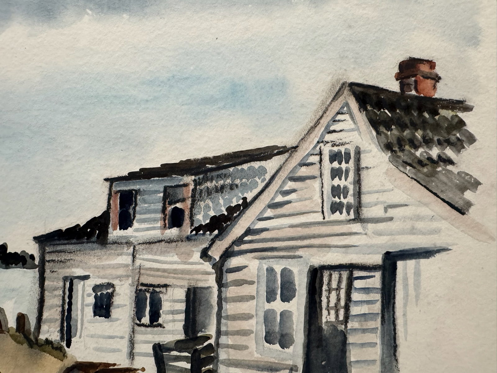 Henry Emil Salloch Original Watercolor on Stonington, Me. 1949. - 3