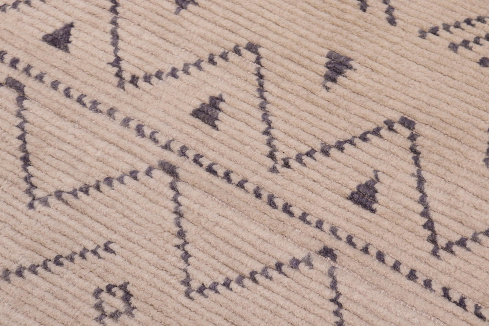 Boho Chic Beige/Gray High Low Wool Rug - 7'11'' X 10'3'' - 4