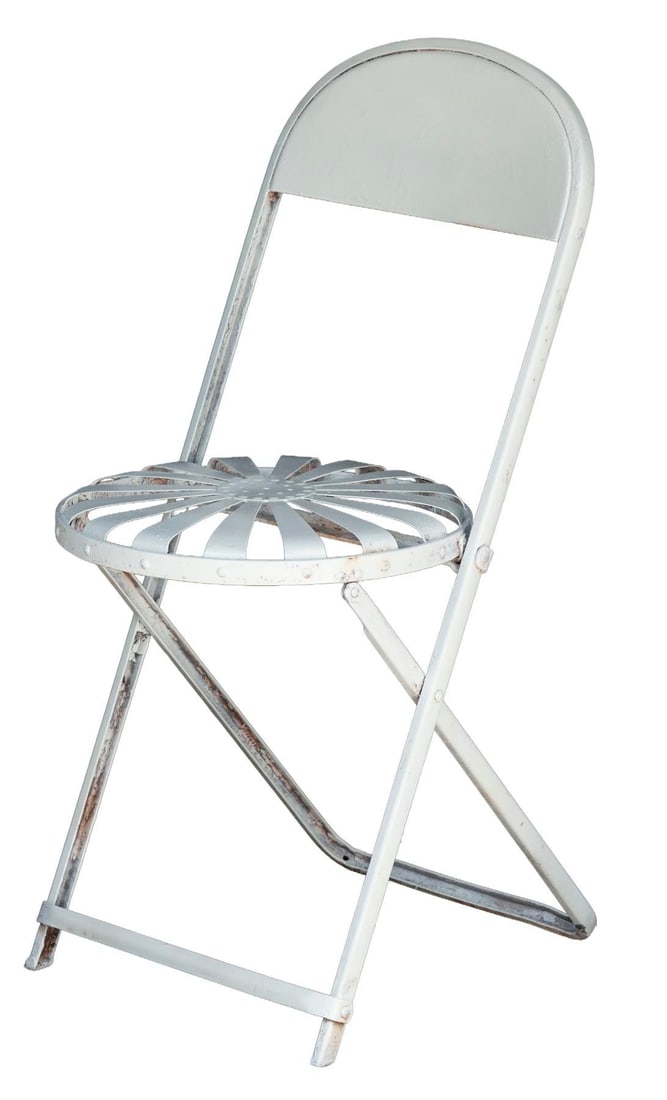 Antique Francois Carre Sunburst Folding Garden Chairs, 2 Pieces - 13