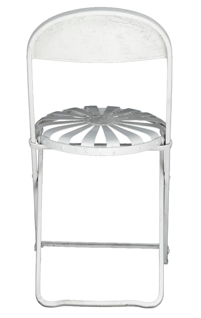 Antique Francois Carre Sunburst Folding Garden Chairs, 2 Pieces - 15