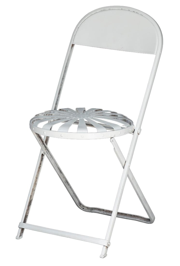 Antique Francois Carre Sunburst Folding Garden Chairs, 2 Pieces - 18