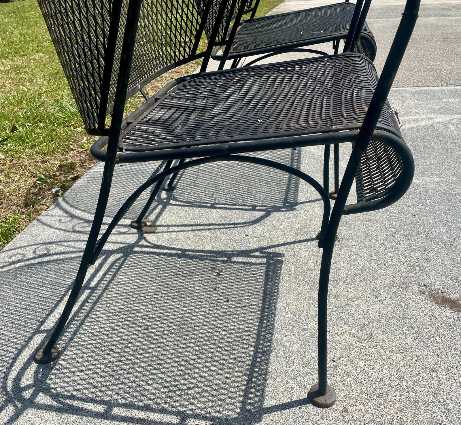 Mid 20th Century Russell Woodard Grapevine Barrel Back Wrought Iron Grape Pair of Chairs - 5