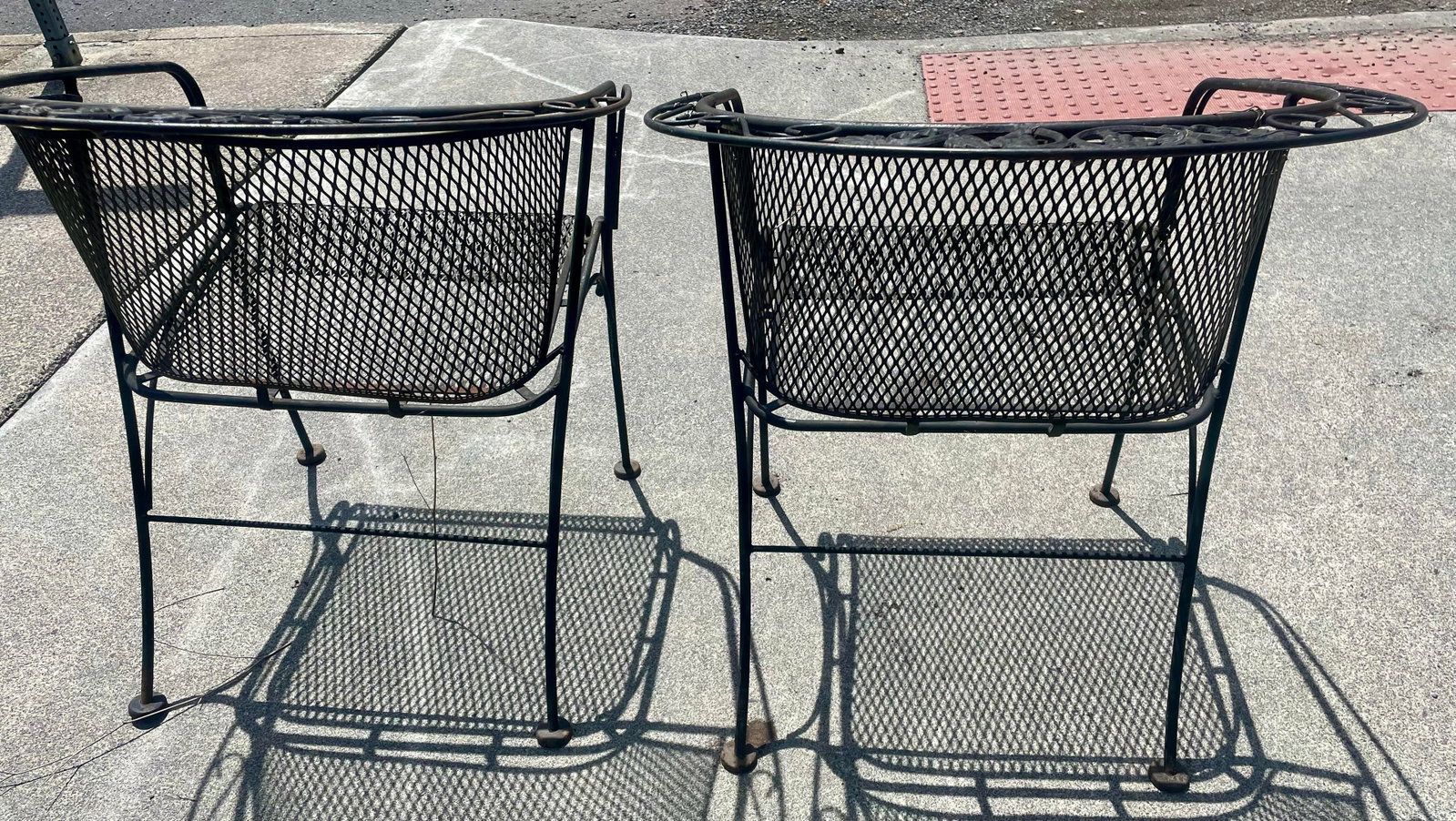 Mid 20th Century Russell Woodard Grapevine Barrel Back Wrought Iron Grape Pair of Chairs - 6