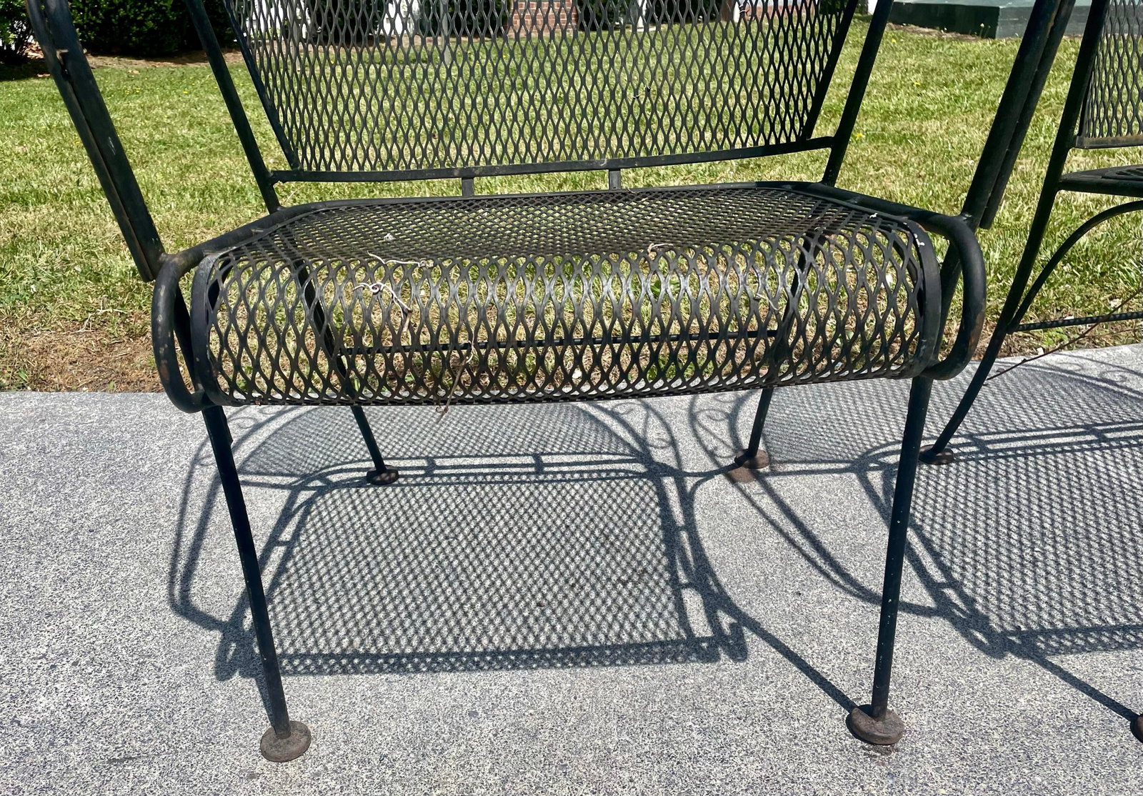 Mid 20th Century Russell Woodard Grapevine Barrel Back Wrought Iron Grape Pair of Chairs - 7