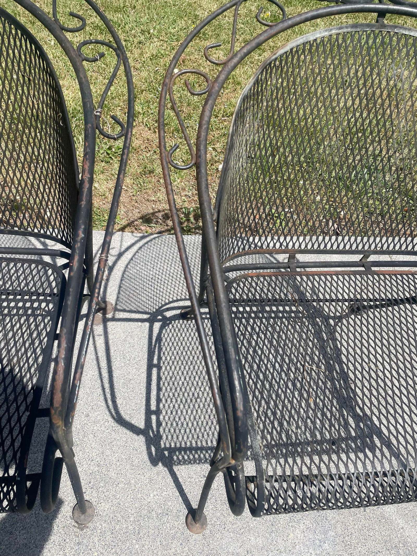 Mid 20th Century Russell Woodard Grapevine Barrel Back Wrought Iron Grape Pair of Chairs - 8