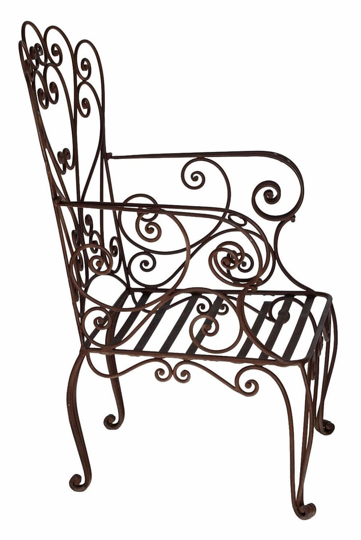 Vintage Wrought Iron Garden Chairs, Set/3 - 10