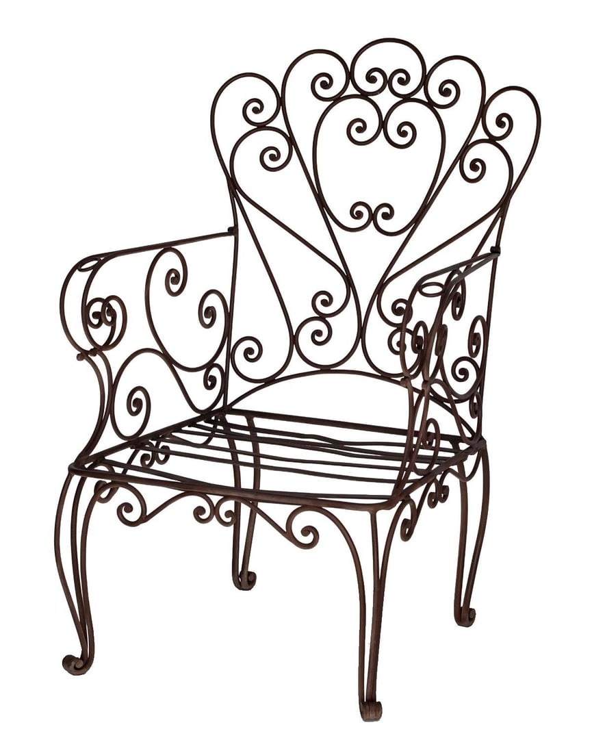 Vintage Wrought Iron Garden Chairs, Set/3 - 2
