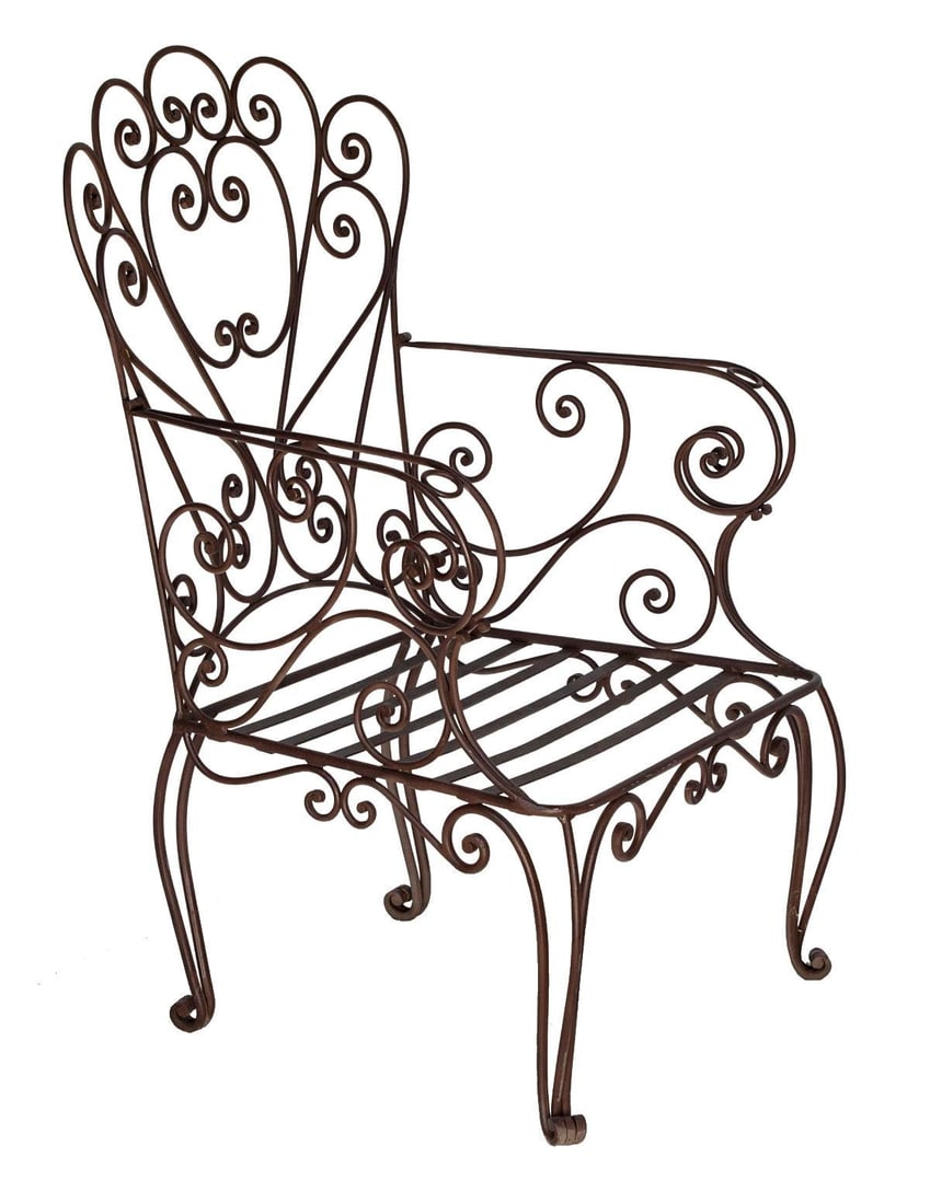 Vintage Wrought Iron Garden Chairs, Set/3 - 3
