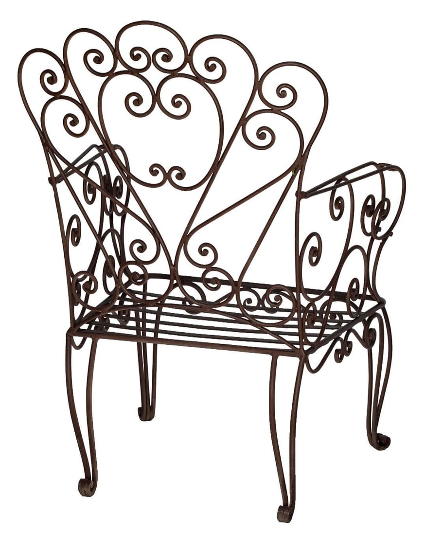 Vintage Wrought Iron Garden Chairs, Set/3 - 4