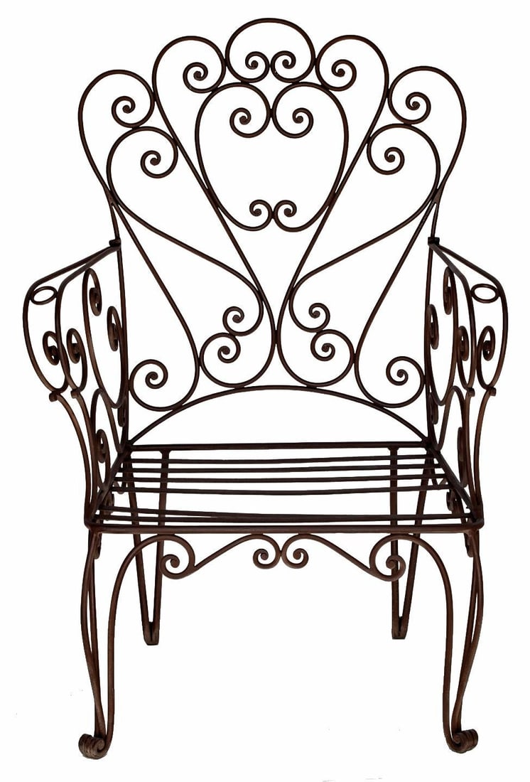 Vintage Wrought Iron Garden Chairs, Set/3 - 8
