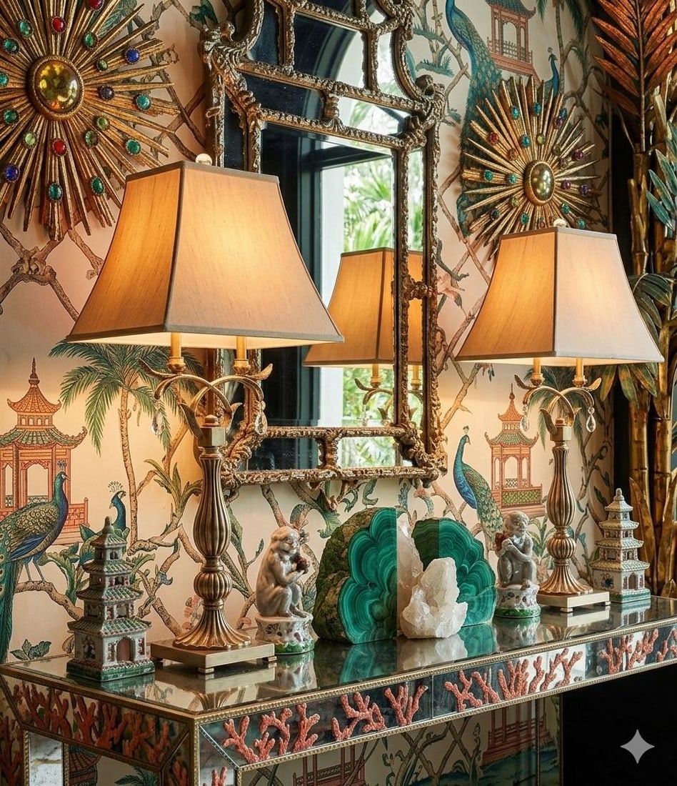 Vintage Palm Beach Regency Hand Gilt Table Lamps by Uttermost - A Pair - 2